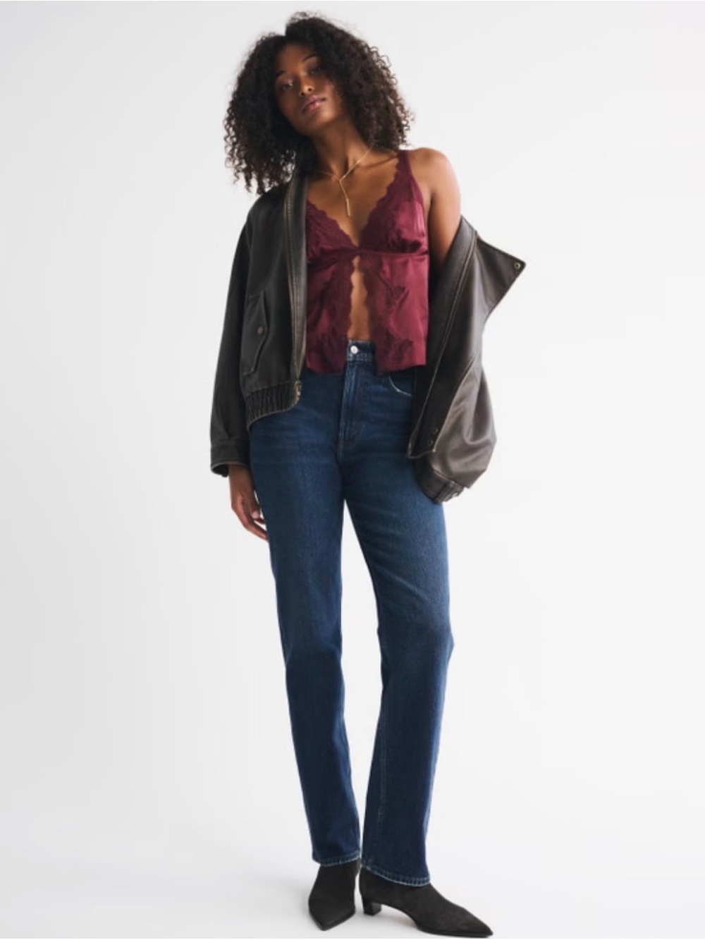 Abercrombie & Fitch Curve Love Ultra High Rise 90s Straight Jeans Size 36 NWT